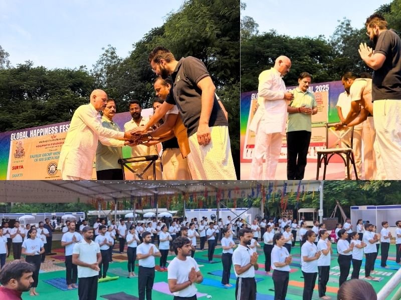 108 सूर्य नमस्कार में योगपथ फाउंडेशन ने बनाया वर्ल्ड रिकॉर्ड – योगा बुक ऑफ रिकॉर्ड्स में दर्ज हुआ नाम