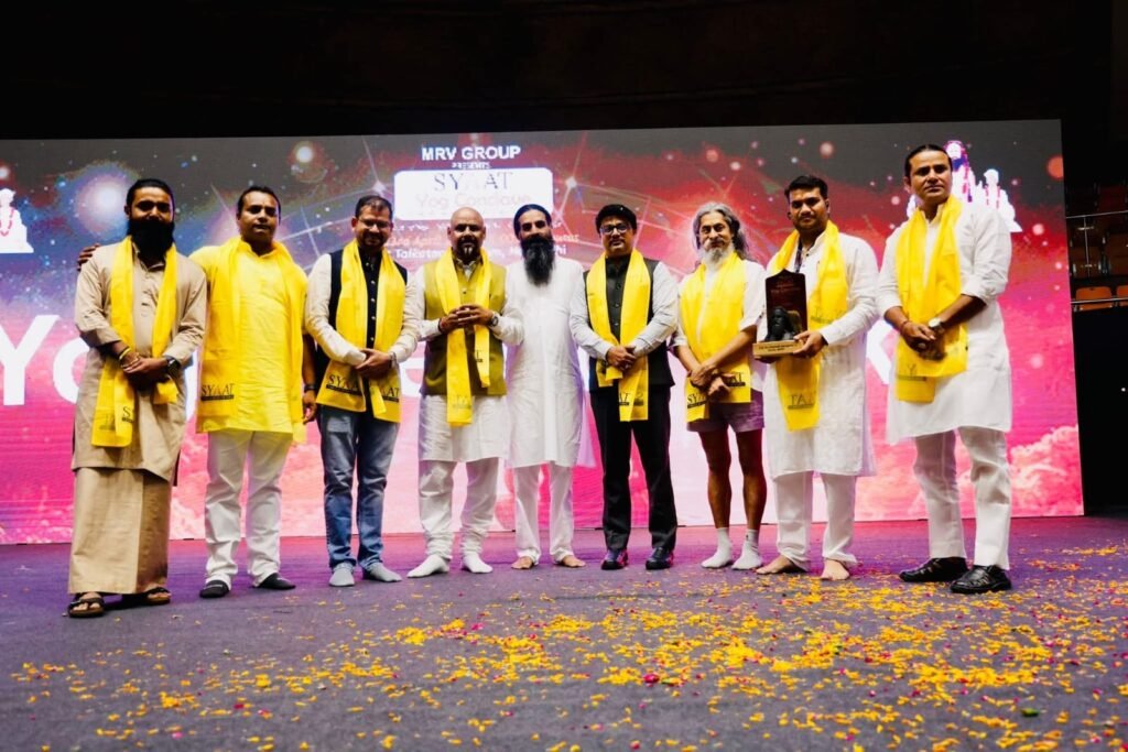 9 मिनट मेडिटेशन फॉर ग्लोबल पीस’ योग विश्व रिकॉर्ड इवेंट के पोस्टर का हुआ भव्य विमोचन