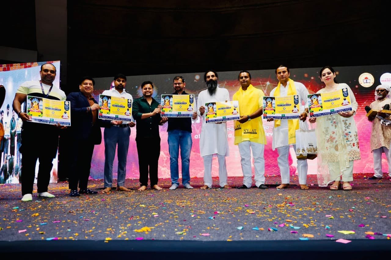 9 मिनट मेडिटेशन फॉर ग्लोबल पीस’ योग विश्व रिकॉर्ड इवेंट के पोस्टर का हुआ भव्य विमोचन